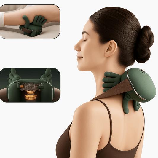 3D massasjeknuter med varme i Veluna nakke skuldermassasjepute