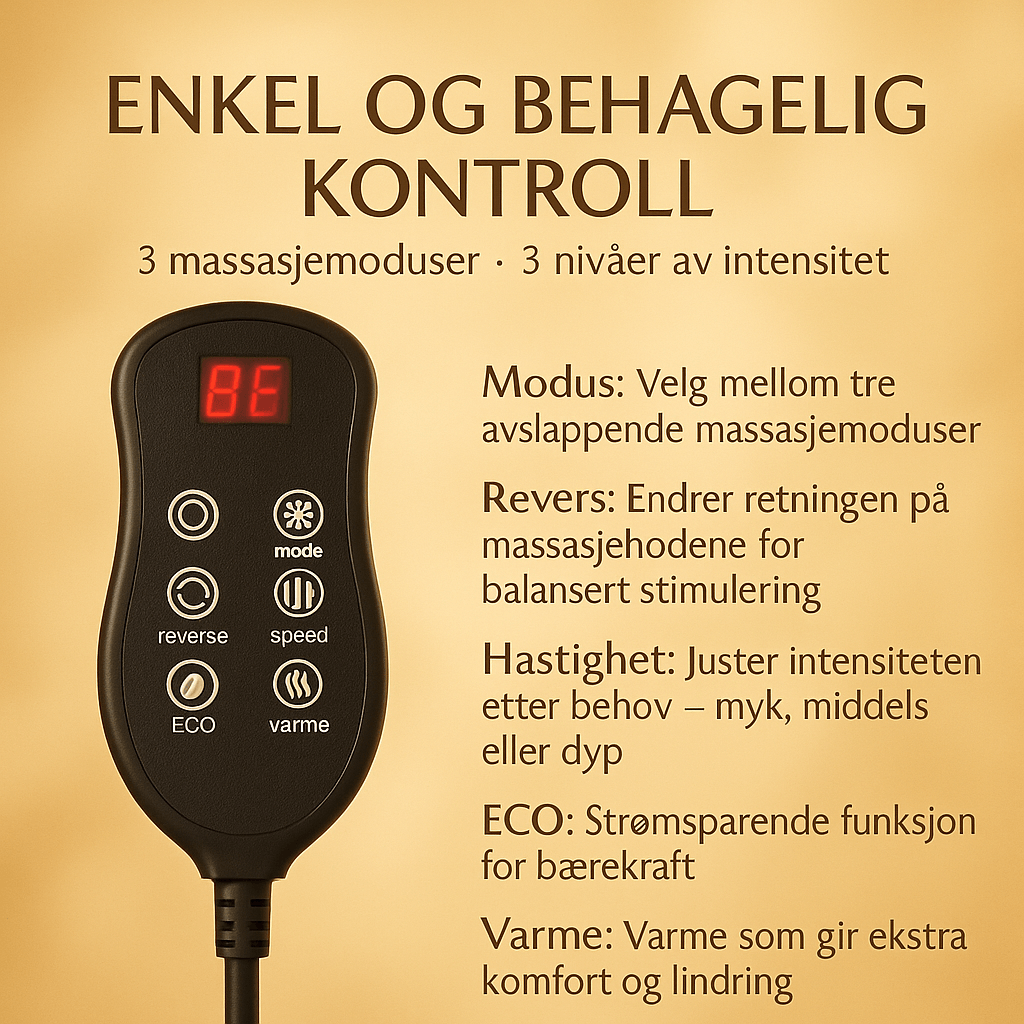 Elektrisk fotmassasjeapparat med justerbar intensitet og varmefunksjon